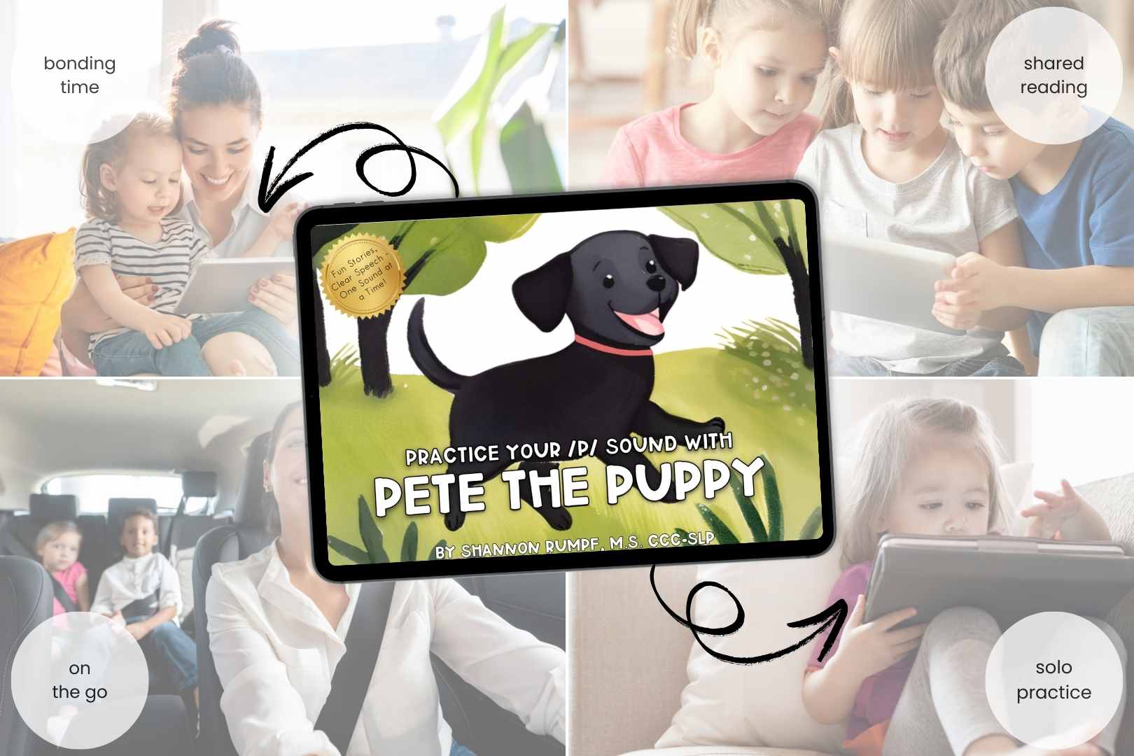 Pete the Puppy Speech Sound eBook in different contexts.