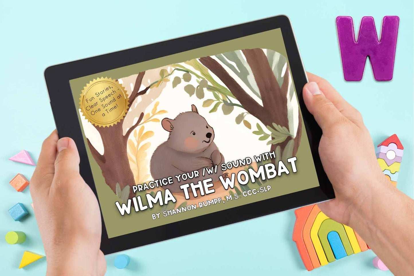 Cover page for Wilma the Wombat speech sound eBook